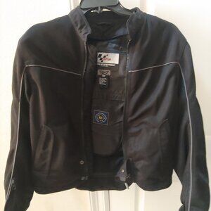 Milano Black Leather Motorcycle Jacket with Reflective Piping
